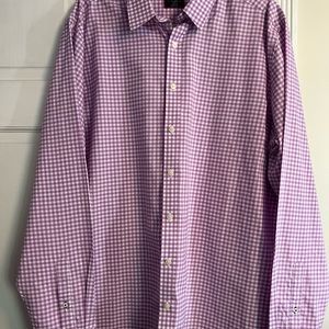 Untuckit Men’s Xl Tall Purple/White Plaid Shirt